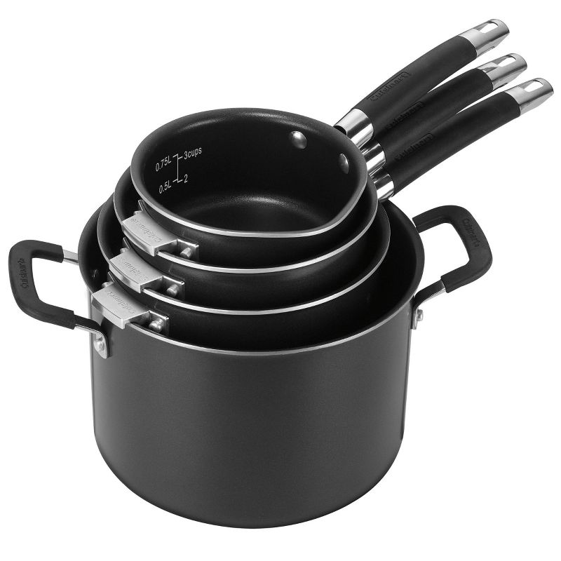 Cuisinart SmartNest Matte 12pc Non-Stick Aluminum Cookware Set N51-12BK - Black, 3 of 6