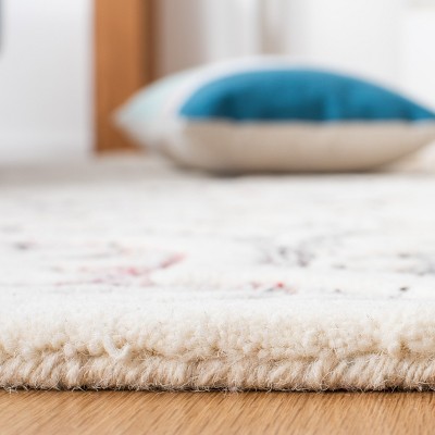 Ivory Hand-Tufted Wool 4' x 6' Rectangular Area Rug