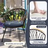 SKRAN Outdoor Leisure Set, 2 Rattan Single Chairs with A Glass Round Table, Perfectly Suited for Patios, Balconies and Courtyards, Blue+Brown - 4 of 4