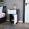Gulches Nightstand 1 Drawer, 1 Cabinet, Superior Top, 4 Legs, Modern Smokey Oak and White Finish - 2 of 4