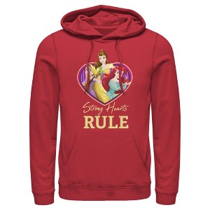 Men's Disney Princess Valentine Strong Hearts Pull Over Hoodie - 1 of 4
