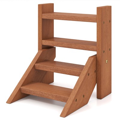Costway 4-Tier Wood Small Flowerpot Holder Plant Stand for Multiple Succulents Patio