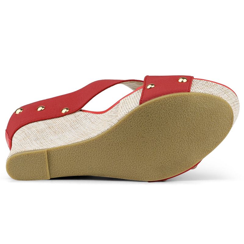 Allegra K Women's Platform Slide Wedge Sandals, 5 of 8