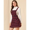 Allegra K Women's Plaid Tartan Button Decor A-Line Pinafore Overall Dress - 2 of 4