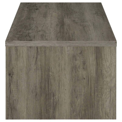Rustic Gray Driftwood Rectangular Coffee Table with Storage