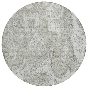 Ivory Taupe And Beige Abstract Washable Indoor Outdoor Area Rug - 1 of 4