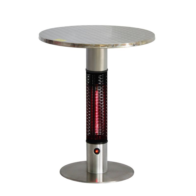 Infrared Electric Bistro Table Outdoor Heater - Silver - EnerG+, 1 of 7