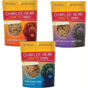 Charlee Bear Grain-Free Crunch Training Dog Treats Variety 3 Pack - 8 oz - 1 of 4