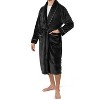 PAVILIA Mens Soft Robe, Plush Warm Bathrobe for Men, Long Spa Fleece Flannel with Shawl Collar, Pockets, Trim Piping - 2 of 4