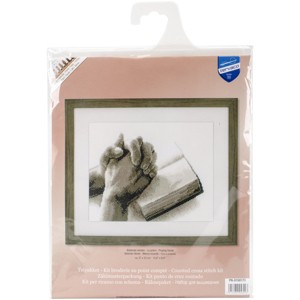 Vervaco Counted Cross Stitch Kit 10.75"X8.75"-Praying Hands On Aida - 1 of 2