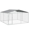 Resenkos Dog Kennel,Dog Kennel Outdoor Dog Run w/ Canopy, 13' x 13' x 7.5' Silver - 2 of 4