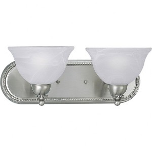 Progress Lighting Avalon 2-Light Bath Bracket, Brushed Nickel, Alabaster Glass Shade - 1 of 2