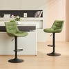 YOUNIKE Adjustable Swivel Counter Height Bar stools Set of 2 Modern Leather Island Barstools Seat Size 19.69"Wx15.75"Dx(22.83-32.28)"H - 2 of 4