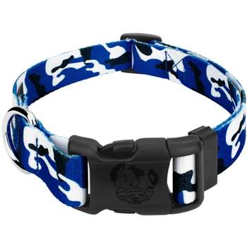 Country Brook Petz Deluxe Royal Blue and White Camo Dog Collar - Made in the U.S.A