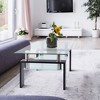 ACEPANO 38.6 in. W Modern Rectangular Clear Glass Coffee Table for the Living Room-Black - 4 of 4