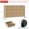 Natural Rattan 6-Drawer Cabinet with Rounded Corner Drawer Fronts, Living Room Cabinet, Modern Storage Furniture, Durable Construction - 2 of 4