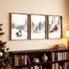 Set of 3 Farmhouse Winter Wall Art Framed Snow Forest Wall Decor Reindeer Holiday Home Decor 12x16 Brown - 2 of 4