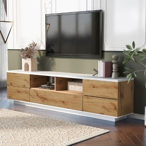 KTMBDW Modern TV stand for TVs up to 80'', Media Console with Storage, Entertainment Center with Door Rebound Device, TV cabinet for Living Room - 1 of 4