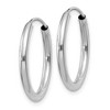 Black Bow Jewelry 2mm x 21mm 14k White Gold Polished Round Endless Hoop Earrings - 2 of 4
