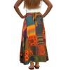 Agan Traders Women's Boho Patch Work Tie Up High Waisted Long Skirt Wrap Cover Up - 3 of 4