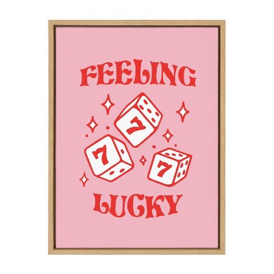 Feeling Lucky Pink and Red Casino Dice Canvas Print