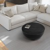 Royal Hampton 30 Inch Modern Art Coffee Table, Round Drum Shape, Solid Mango Wood - 2 of 4