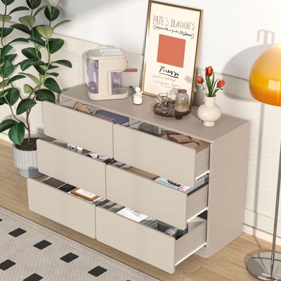 VYNXARIA Drawer dresser cabinet,Sideboard,bar cabinet,table storge cabinets,Flat out the corners of the drawers,six drawers