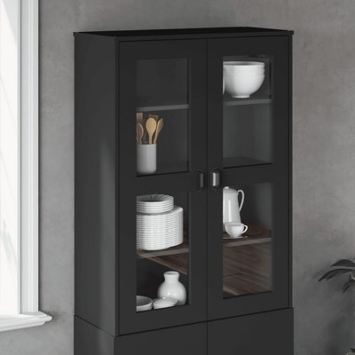 vidaXL Top for Highboard VIKEN Black Engineered Wood