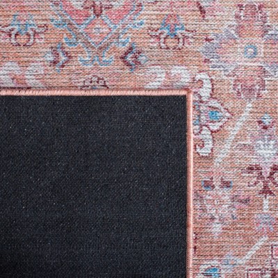 Beige and Pink Hand-Knotted Rectangular Area Rug 4' x 6'
