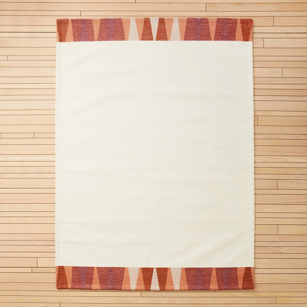 7'x10' Tapestry Pattern Border Solid Rug Cream - Opalhouse™ designed with Jungalow™