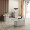 Kings Brand Furniture Madison Modern Pedestal Base Wood Coffee Table, Champagne - 2 of 4