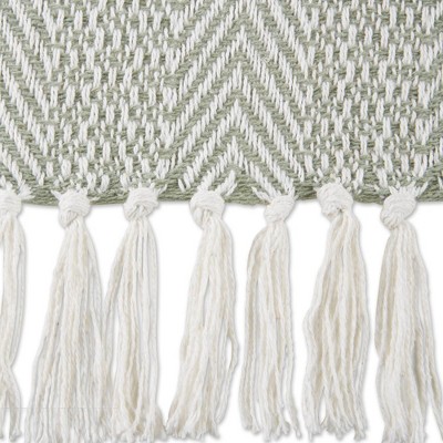 Artichoke Herringbone 100% Cotton 50x60 Throw with Fringe