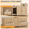 Cat litter box fence, 55.1 inch double-layer cat litter box furniture, hidden cat cage cabinet for 2 cats, 2 cages with litter mats - 4 of 4
