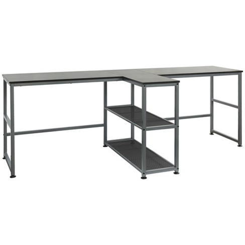 2 Person Computer Desk 79''large Double Workstation Dual Office Desk  W/storage : Target