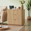 APRILSOUL Oak Modern 3 Drawers Curved wave Design, Nightstand, Wood Drawer Organizer for Bedroom, Living Room, Hallway - 2 of 4
