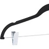 Paaaawaters Basics Velvet, Non-Slip Skirt Clothes Hangers with Clips, Organize Pants and Skirts, Black/Silver - 4 of 4
