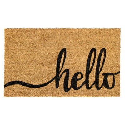 Tufted Hello Doormat Natural/Black - Raj