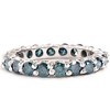 Pompeii3 2ct Prong Blue Diamond Eternity Ring 14K White Gold - 2 of 4