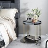 Tangkula 2-Tier Side End Table Round Nightstand Gold Frame for Living Room Bedroom - 3 of 4