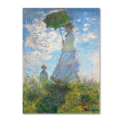Claude Monet Woman with a Parasol Canvas Art 14'' x 19''