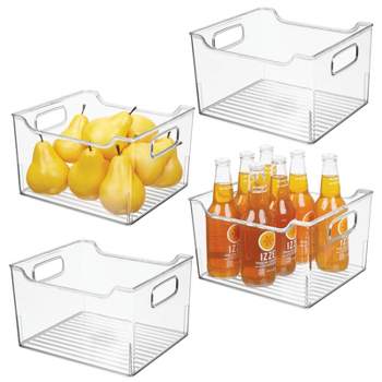 mDesign Kitchen Plastic Storage Organizer Bin, Open Dip Front and Handles