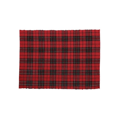 C&F Home Red Black Plaid Placemat Set of 6 - image 1 of 3