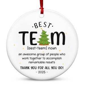 Best Team Ever Gifts - Ceramic Christmas Ornaments 2025 with Card for Christmas Tree Decorations - 1 of 4