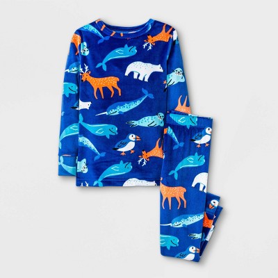 Toddler Boys' Ocean Animals Tight Fit Pajama Set - Cat & Jack™ Blue 
