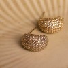Sonateomber Gold Crystal Huggie Hoops | Sparkling CZ & Rhinestone Thick Earrings for Women - 3 of 4