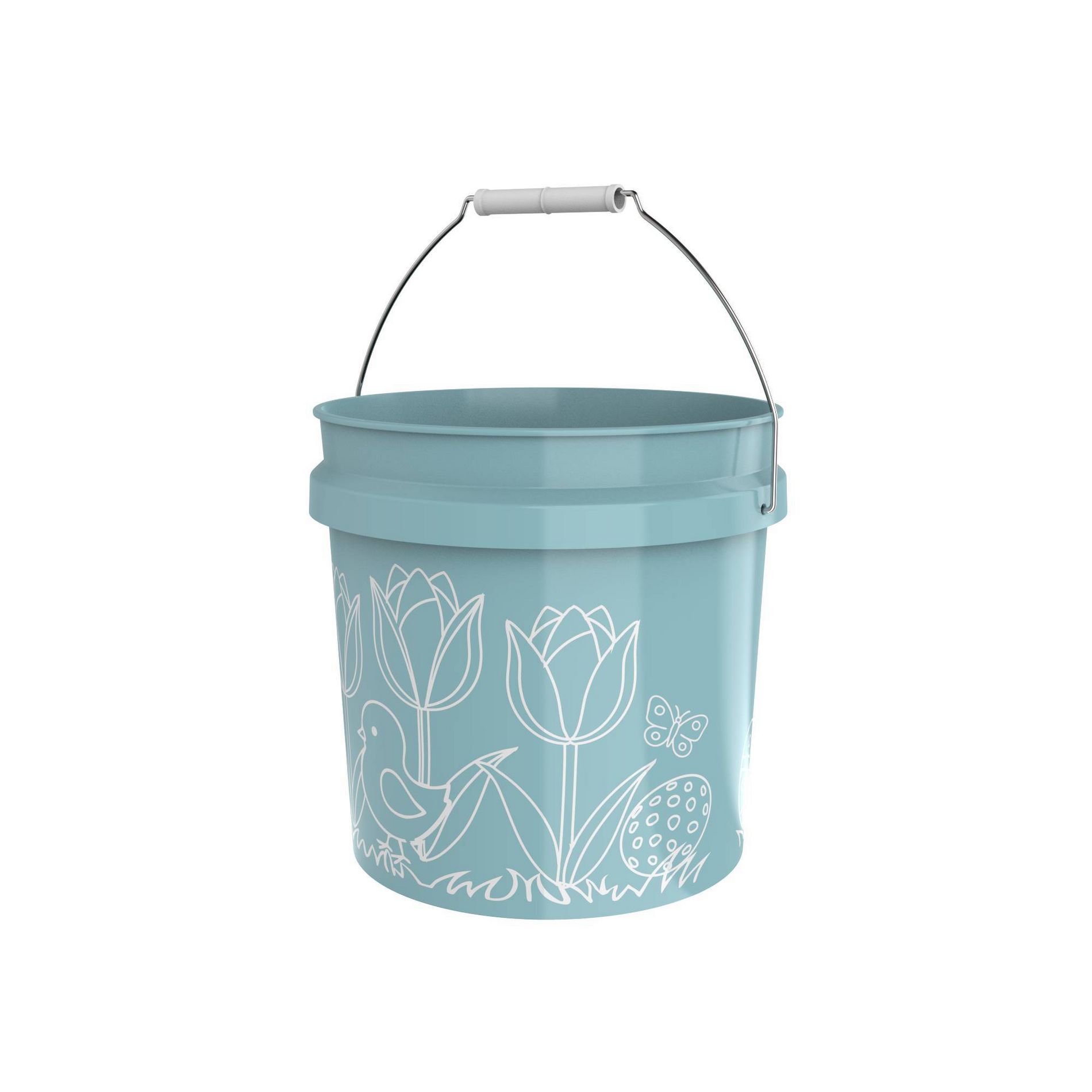 2gal Bucket Easter Flowers Blue