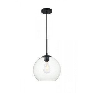 Elegant Lighting Baxter 1 Light Black Pendant With Clear Glass - 1 of 4
