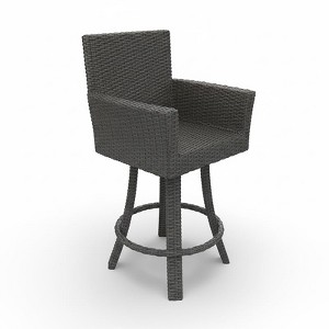 Covers&All Universal 25 in Counter Swivel Bar Stool, Premium Charcoal Wicker, 23 x 23 x 42 - 1 of 4