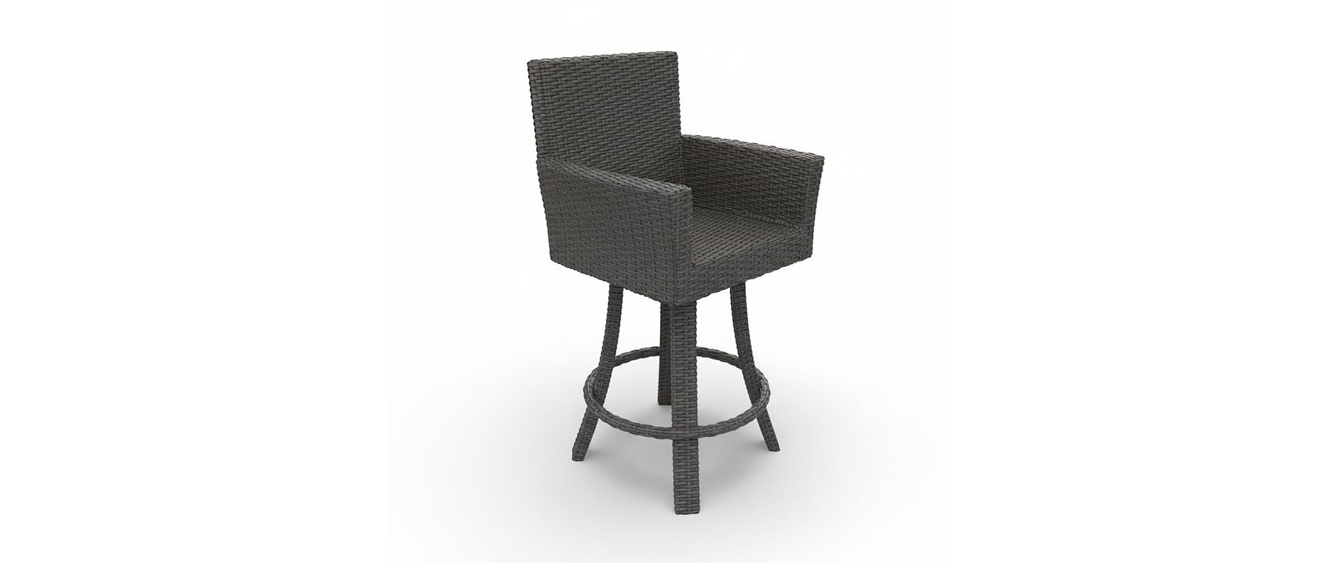 Covers&All Universal 25 in Counter Swivel Bar Stool, Premium Charcoal Wicker, 23 x 23 x 42