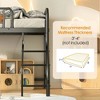 Resenkos Industrial Metal Twin Size Loft Bed with Guardrails, Built - in Ladder, Vintage Wood Accents for Bedroom, Black - 2 of 4